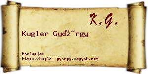 Kugler György névjegykártya