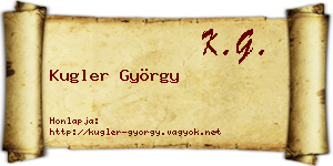 Kugler György névjegykártya